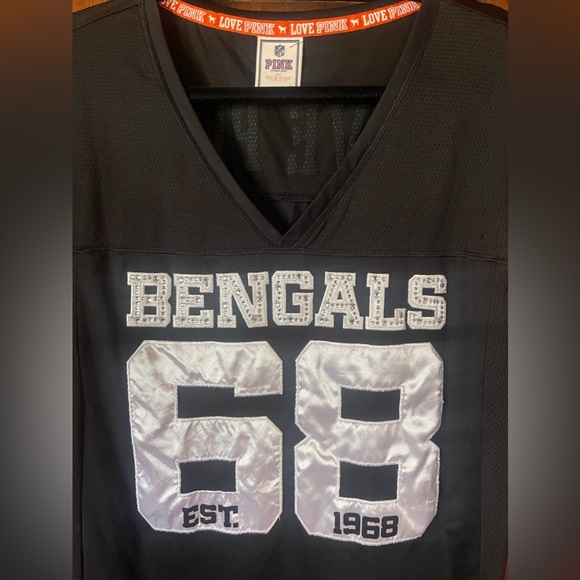 🧡🏈NFL PINK Victoria's Secret Cincinnati Bengals Jersey 68 sequin LARGE - Picture 5 of 6